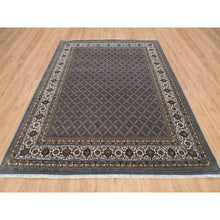 Load image into Gallery viewer, 8&#39;1&quot;x10&#39; Black Coral Gray, 175 Kpsi, Organic Wool, All Over Fish Herati Criss Cross Design, Hand Knotted, Oriental Rug FWR394752
