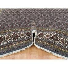 Load image into Gallery viewer, 8&#39;1&quot;x10&#39; Black Coral Gray, 175 Kpsi, Organic Wool, All Over Fish Herati Criss Cross Design, Hand Knotted, Oriental Rug FWR394752