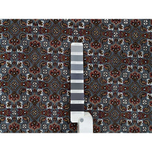 Load image into Gallery viewer, 8&#39;1&quot;x10&#39; Black Coral Gray, 175 Kpsi, Organic Wool, All Over Fish Herati Criss Cross Design, Hand Knotted, Oriental Rug FWR394752
