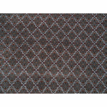 Load image into Gallery viewer, 8&#39;1&quot;x10&#39; Black Coral Gray, 175 Kpsi, Organic Wool, All Over Fish Herati Criss Cross Design, Hand Knotted, Oriental Rug FWR394752