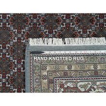 Load image into Gallery viewer, 8&#39;1&quot;x10&#39; Blue and Ivory, Hand Loomed Modern Striae Design, Soft Pile Pure Wool, Oriental Rug FWR391446