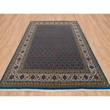 Load image into Gallery viewer, 8&#39;x10&#39;4&quot; Mavericks Blue And Shadow White, Herati Criss Cross All Over Fish Design, Hand Knotted, 175 Kpsi, 100% Wool, Oriental Rug FWR394758