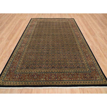 Load image into Gallery viewer, 8&#39;10&quot;x12&#39;6&quot; Frost Black, Dense Weave, 250 Kpsi, Herati With All Over Fish Design, Natural Wool, Hand Knotted, Oriental Rug FWR394764