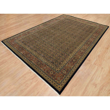 Load image into Gallery viewer, 8&#39;10&quot;x12&#39;6&quot; Frost Black, Dense Weave, 250 Kpsi, Herati With All Over Fish Design, Natural Wool, Hand Knotted, Oriental Rug FWR394764