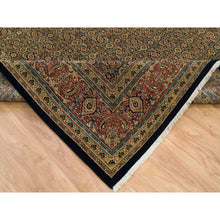 Load image into Gallery viewer, 8&#39;10&quot;x12&#39;6&quot; Frost Black, Dense Weave, 250 Kpsi, Herati With All Over Fish Design, Natural Wool, Hand Knotted, Oriental Rug FWR394764