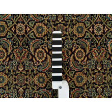 Load image into Gallery viewer, 8&#39;10&quot;x12&#39;6&quot; Frost Black, Dense Weave, 250 Kpsi, Herati With All Over Fish Design, Natural Wool, Hand Knotted, Oriental Rug FWR394764