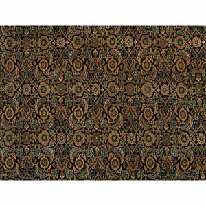 8'10"x12'6" Frost Black, Dense Weave, 250 Kpsi, Herati With All Over Fish Design, Natural Wool, Hand Knotted, Oriental Rug FWR394764