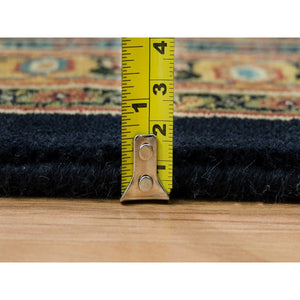 8'10"x12'6" Frost Black, Dense Weave, 250 Kpsi, Herati With All Over Fish Design, Natural Wool, Hand Knotted, Oriental Rug FWR394764