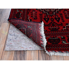Load image into Gallery viewer, 5&#39;x7&#39; Chili Red, Hand Knotted, Afghan Khamyab with Geometric Medallions Design, Pure Wool, Natural Dyes, Oriental Rug FWR3942