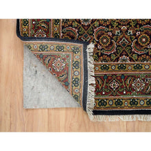 Load image into Gallery viewer, 5&#39;x5&#39; Retro Black, All Over Fish Mahi Herati Design, 175 Kpsi, Pure Wool, Hand Knotted, Square Oriental Rug FWR394806