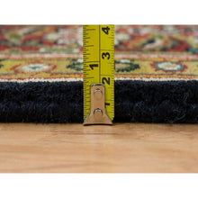 Load image into Gallery viewer, 5&#39;x5&#39; Retro Black, All Over Fish Mahi Herati Design, 175 Kpsi, Pure Wool, Hand Knotted, Square Oriental Rug FWR394806