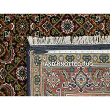 Load image into Gallery viewer, 5&#39;x5&#39; Retro Black, All Over Fish Mahi Herati Design, 175 Kpsi, Pure Wool, Hand Knotted, Square Oriental Rug FWR394806