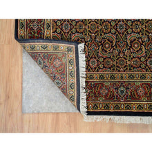 Load image into Gallery viewer, 4&#39;1&quot;x6&#39;3&quot; Grease Black, All Over Fish Herati Design, Densely Woven, 250 KPSI, 100% Wool, Hand Knotted, Oriental Rug FWR394818