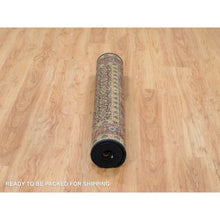Load image into Gallery viewer, 4&#39;1&quot;x6&#39;3&quot; Grease Black, All Over Fish Herati Design, Densely Woven, 250 KPSI, 100% Wool, Hand Knotted, Oriental Rug FWR394818