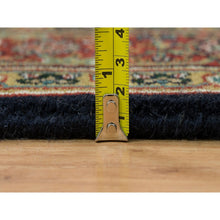 Load image into Gallery viewer, 4&#39;1&quot;x6&#39;3&quot; Grease Black, All Over Fish Herati Design, Densely Woven, 250 KPSI, 100% Wool, Hand Knotted, Oriental Rug FWR394818