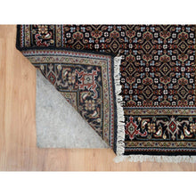 Load image into Gallery viewer, 3&#39;1&quot;x5&#39;1&quot; Eerie Black, All Over Fish With Tabriz Mahi Design, Pure Wool, Hand Knotted, 175 Kpsi, Oriental Rug FWR394842