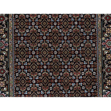 Load image into Gallery viewer, 3&#39;1&quot;x5&#39;1&quot; Eerie Black, All Over Fish With Tabriz Mahi Design, Pure Wool, Hand Knotted, 175 Kpsi, Oriental Rug FWR394842