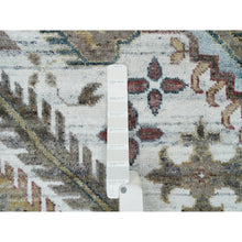 Load image into Gallery viewer, 13&#39;8&quot;x17&#39;9&quot; Pearl White, Unique Flower Rosettes Border Design, Hand Knotted, Natural Dyes, Natural Wool, Shiraz Reimagined, Thick And Plush, Oversized Sustainable Oriental Rug FWR394902