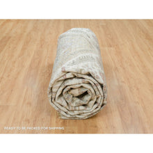 Load image into Gallery viewer, 13&#39;8&quot;x17&#39;9&quot; Pearl White, Unique Flower Rosettes Border Design, Hand Knotted, Natural Dyes, Natural Wool, Shiraz Reimagined, Thick And Plush, Oversized Sustainable Oriental Rug FWR394902