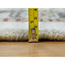 Load image into Gallery viewer, 14&#39;x14&#39; Smoky White, Shiraz Reimagined, Thick And Plush, Unique Flower Rosettes Border Design, Hand Knotted, Vegetable Dyes, Pure Wool, Square Sustainable Oriental Rug FWR394914