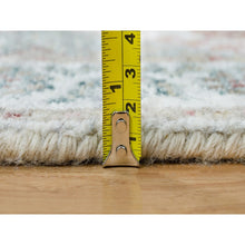 Load image into Gallery viewer, 2&#39;7&quot;x21&#39;9&quot; Vista White, Hand Knotted, Vegetable Dyes, 100% Wool, Shiraz Reimagined, Unique Flower Rosettes Border Design, Plush And Lush, Xl Runner Sustainable Oriental Rug FWR394920