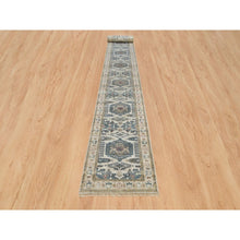 Load image into Gallery viewer, 2&#39;7&quot;x21&#39;7&quot; Floral White, Extra Soft Wool, Hand Knotted, Thick and Plush, Reimagined Persian Viss Design, Tone on Tone, Natural Dyes, XL Runner, Oriental Rug FWR394938