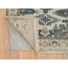Load image into Gallery viewer, 2&#39;7&quot;x21&#39;7&quot; Floral White, Extra Soft Wool, Hand Knotted, Thick and Plush, Reimagined Persian Viss Design, Tone on Tone, Natural Dyes, XL Runner, Oriental Rug FWR394938