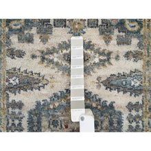 Load image into Gallery viewer, 2&#39;7&quot;x21&#39;7&quot; Floral White, Extra Soft Wool, Hand Knotted, Thick and Plush, Reimagined Persian Viss Design, Tone on Tone, Natural Dyes, XL Runner, Oriental Rug FWR394938