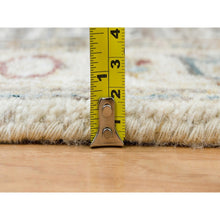 Load image into Gallery viewer, 2&#39;7&quot;x21&#39;7&quot; Floral White, Extra Soft Wool, Hand Knotted, Thick and Plush, Reimagined Persian Viss Design, Tone on Tone, Natural Dyes, XL Runner, Oriental Rug FWR394938