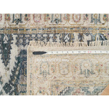 Load image into Gallery viewer, 2&#39;7&quot;x21&#39;7&quot; Floral White, Extra Soft Wool, Hand Knotted, Thick and Plush, Reimagined Persian Viss Design, Tone on Tone, Natural Dyes, XL Runner, Oriental Rug FWR394938