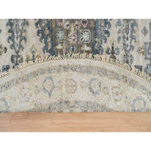 Load image into Gallery viewer, 5&#39;x5&#39; Old Lace Ivory, Soft &amp; Vibrant Pile, Hand Knotted, Tone On Tone, Vegetable Dyes, Reimagined Persian Viss Design, Soft Wool, Round, Oriental Rug FWR394950
