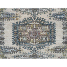 Load image into Gallery viewer, 5&#39;x5&#39; Old Lace Ivory, Soft &amp; Vibrant Pile, Hand Knotted, Tone On Tone, Vegetable Dyes, Reimagined Persian Viss Design, Soft Wool, Round, Oriental Rug FWR394950