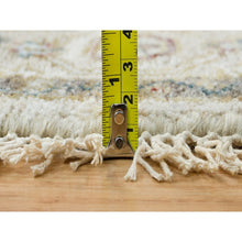 Load image into Gallery viewer, 5&#39;x5&#39; Old Lace Ivory, Soft &amp; Vibrant Pile, Hand Knotted, Tone On Tone, Vegetable Dyes, Reimagined Persian Viss Design, Soft Wool, Round, Oriental Rug FWR394950