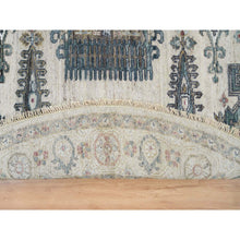 Load image into Gallery viewer, 8&#39;x8&#39; Alabaster Ivory, Thick And Plush, Soft Wool, Reimagined Persian Viss Design, Hand Knotted, Round Oriental Rug FWR394956