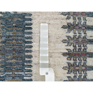 8'x8' Alabaster Ivory, Thick And Plush, Soft Wool, Reimagined Persian Viss Design, Hand Knotted, Round Oriental Rug FWR394956