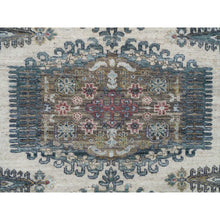 Load image into Gallery viewer, 8&#39;x8&#39; Alabaster Ivory, Thick And Plush, Soft Wool, Reimagined Persian Viss Design, Hand Knotted, Round Oriental Rug FWR394956