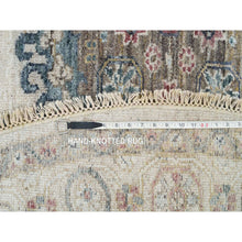 Load image into Gallery viewer, 8&#39;x8&#39; Alabaster Ivory, Thick And Plush, Soft Wool, Reimagined Persian Viss Design, Hand Knotted, Round Oriental Rug FWR394956