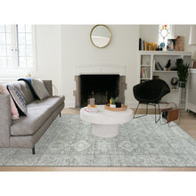 Load image into Gallery viewer, 9&#39;x12&#39; Cloudy Gray, Karajeh Persian Design, 100% Wool, Hand Loomed, Oriental Rug FWR395004