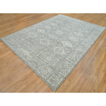Load image into Gallery viewer, 9&#39;x12&#39; Cloudy Gray, Karajeh Persian Design, 100% Wool, Hand Loomed, Oriental Rug FWR395004