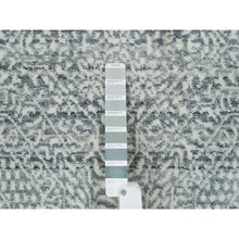 Load image into Gallery viewer, 8&#39;10&quot;x12&#39; Porcelain White with Pop of Templeton Gray, Tone on Tone, Pure Wool, Mamluk Design, Hand Loomed, Oriental Rug FWR395010