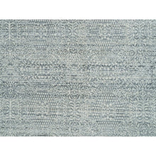 Load image into Gallery viewer, 8&#39;10&quot;x12&#39; Porcelain White with Pop of Templeton Gray, Tone on Tone, Pure Wool, Mamluk Design, Hand Loomed, Oriental Rug FWR395010