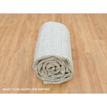 Load image into Gallery viewer, 8&#39;10&quot;x12&#39; Porcelain White with Pop of Templeton Gray, Tone on Tone, Pure Wool, Mamluk Design, Hand Loomed, Oriental Rug FWR395010