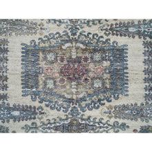 Load image into Gallery viewer, 5&#39;10&quot;x5&#39;10&quot; Eggshell Ivory, Plush and Lush, Tone on Tone, Natural Dyes, Extra Soft Wool, Hand Knotted Reimagined Persian Viss Design, Round, Oriental Rug FWR395022