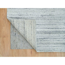 Load image into Gallery viewer, 8&#39;x8&#39; Ash Gray, Modern Striae Design, Tone on tone, Soft Pile, Natural Wool, Hand Loomed, Square Oriental Rug FWR395028