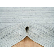 Load image into Gallery viewer, 8&#39;x8&#39; Ash Gray, Modern Striae Design, Tone on tone, Soft Pile, Natural Wool, Hand Loomed, Square Oriental Rug FWR395028