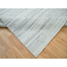 Load image into Gallery viewer, 8&#39;x8&#39; Ash Gray, Modern Striae Design, Tone on tone, Soft Pile, Natural Wool, Hand Loomed, Square Oriental Rug FWR395028