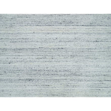 Load image into Gallery viewer, 8&#39;x8&#39; Ash Gray, Modern Striae Design, Tone on tone, Soft Pile, Natural Wool, Hand Loomed, Square Oriental Rug FWR395028