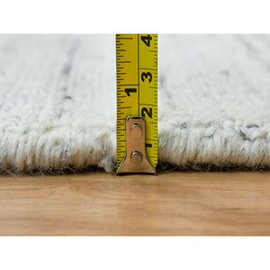 8'x8' Ash Gray, Modern Striae Design, Tone on tone, Soft Pile, Natural Wool, Hand Loomed, Square Oriental Rug FWR395028