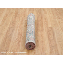 Load image into Gallery viewer, 3&#39;10&quot;x6&#39; Wine Red, Hand Knotted, Heriz Revival, Extra Soft Wool, Plush And Lush Soft Pile, Natural Dyes, Oriental Rug FWR395076