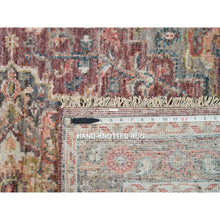 Load image into Gallery viewer, 3&#39;10&quot;x6&#39; Wine Red, Hand Knotted, Heriz Revival, Extra Soft Wool, Plush And Lush Soft Pile, Natural Dyes, Oriental Rug FWR395076